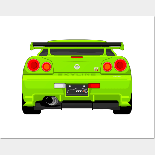 GTR R34 LIME Posters and Art